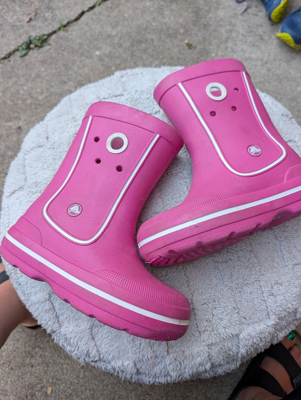 Girls Tall Rain Boots Pink By Crocs Size 2